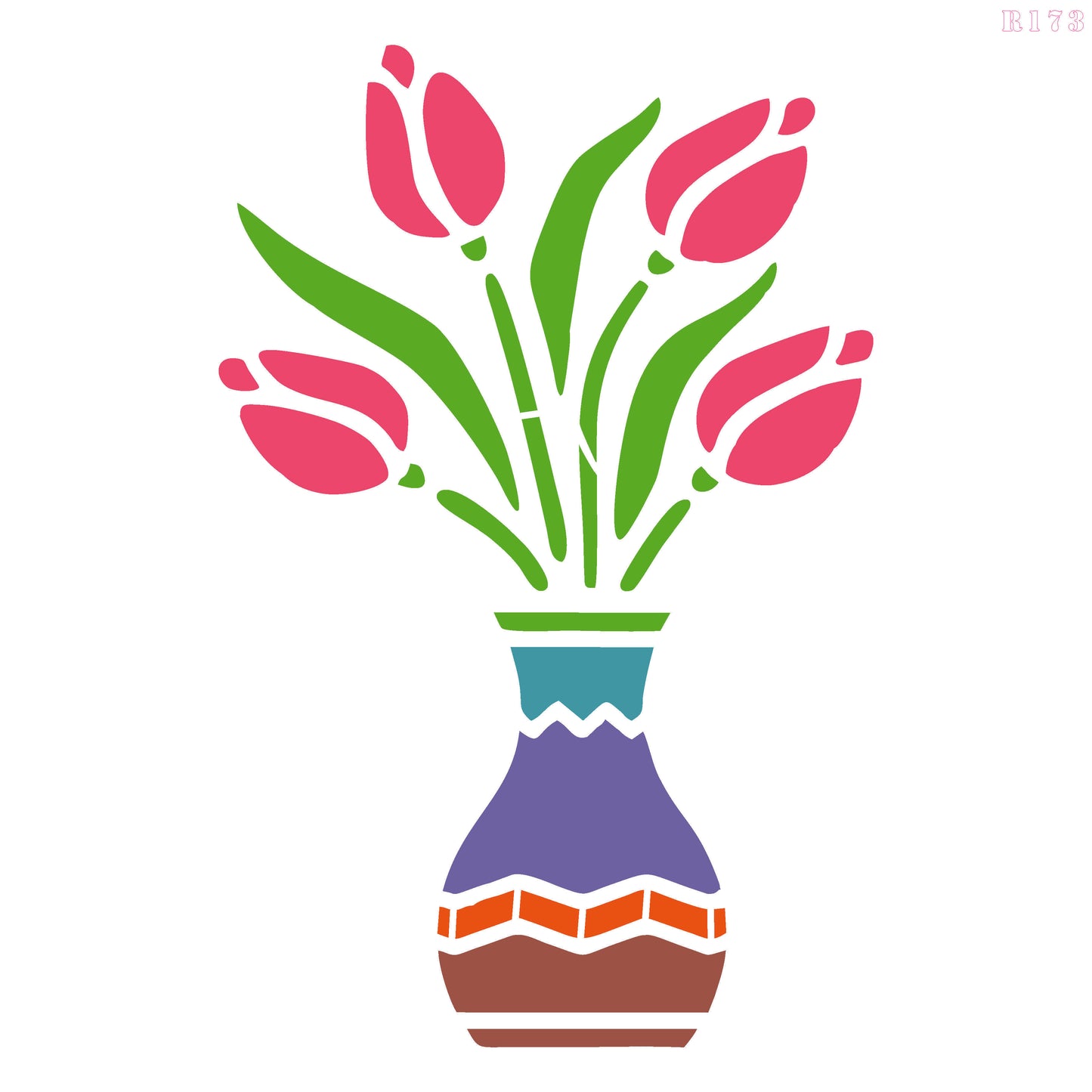 MaxxxMart - Flower pot wall stencil