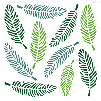 MaxxxMart - Leaf Wall Stencil (Inches)