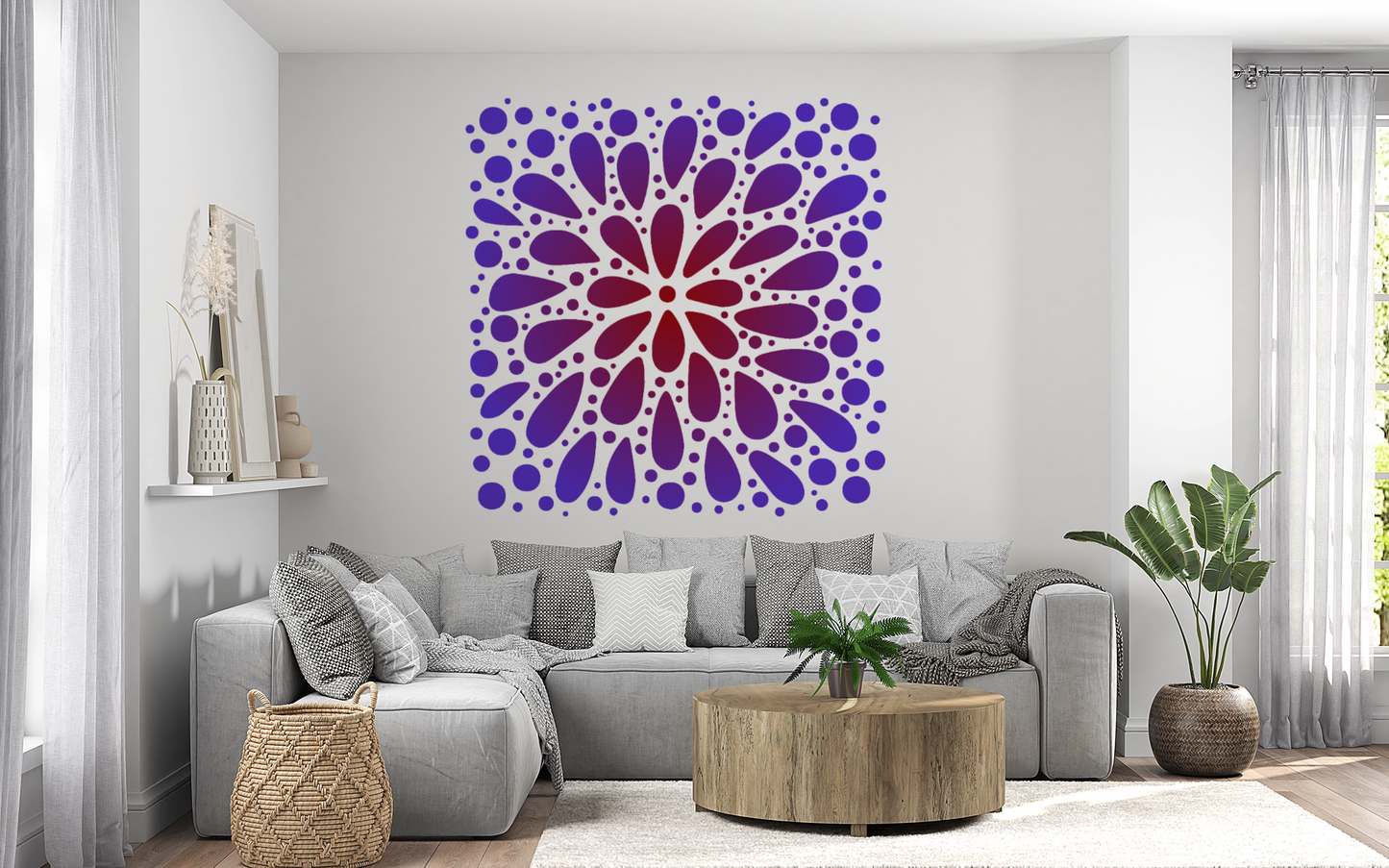 MaxxxMart - Wall pattern Stencil -7 (Inches)