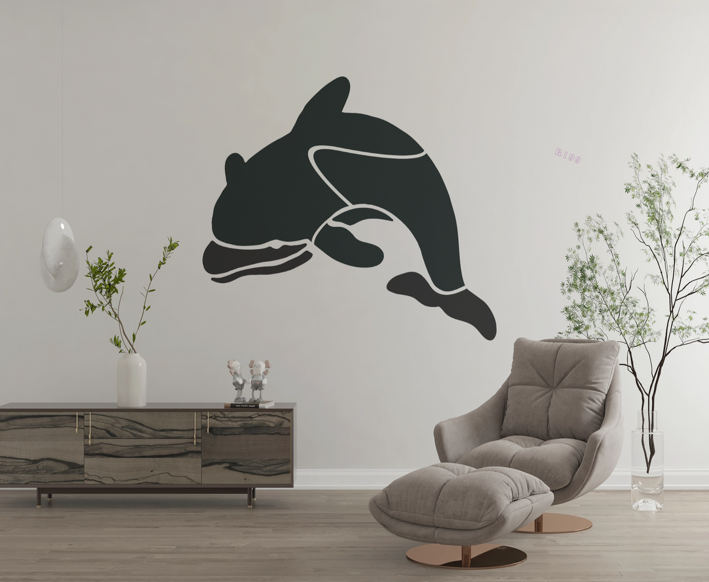 MaxxxMart - Fishes, Dolphin and Penguins Wall Stencil (Inches)