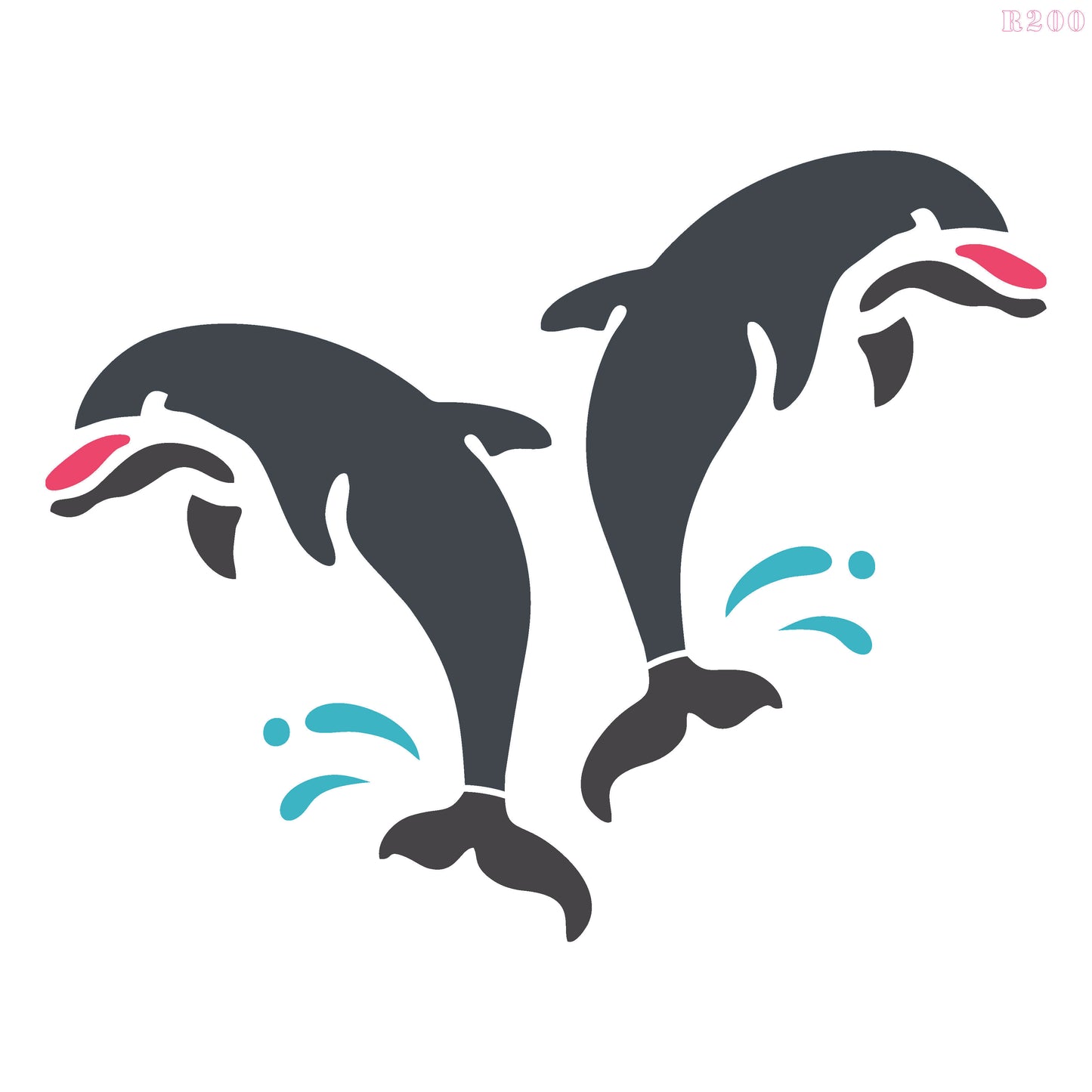 MaxxxMart - Fishes, Dolphin and Penguins Wall Stencil (Inches)