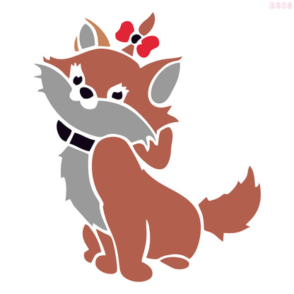 Maxxxmart -  Cartoon Kitten and Winnie the Pooh Wall Stencil (Inches)