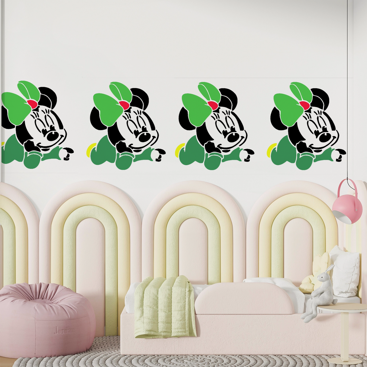 MaxxxMart -  Mickey Mouse And Minnie Mouse Wall Stencil (Inches)