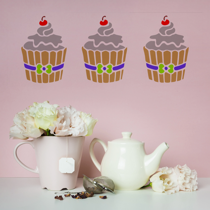 MaxxxMart - Cupcake And Cozy Coffee Wall Stencil (Inches)