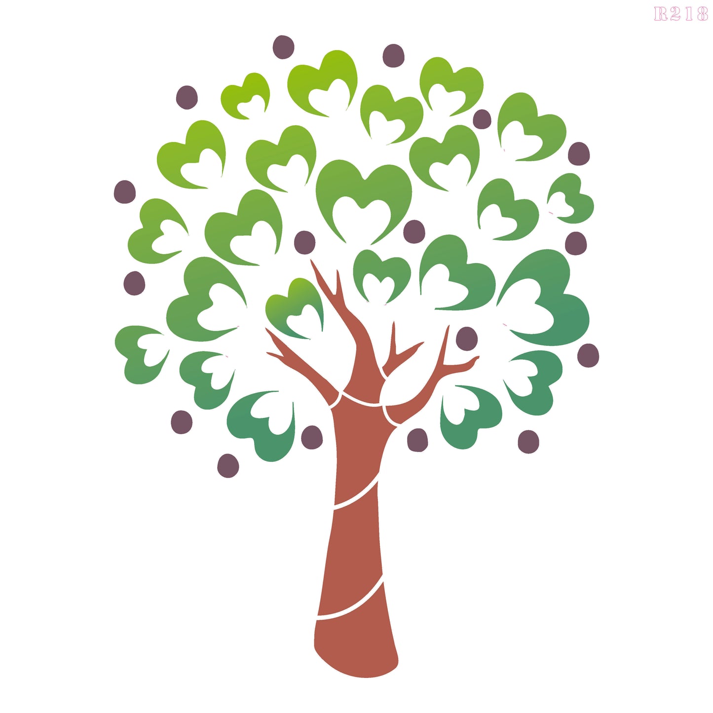 MaxxxMart - Trees With Butterfly Wall Stencil (Inches)