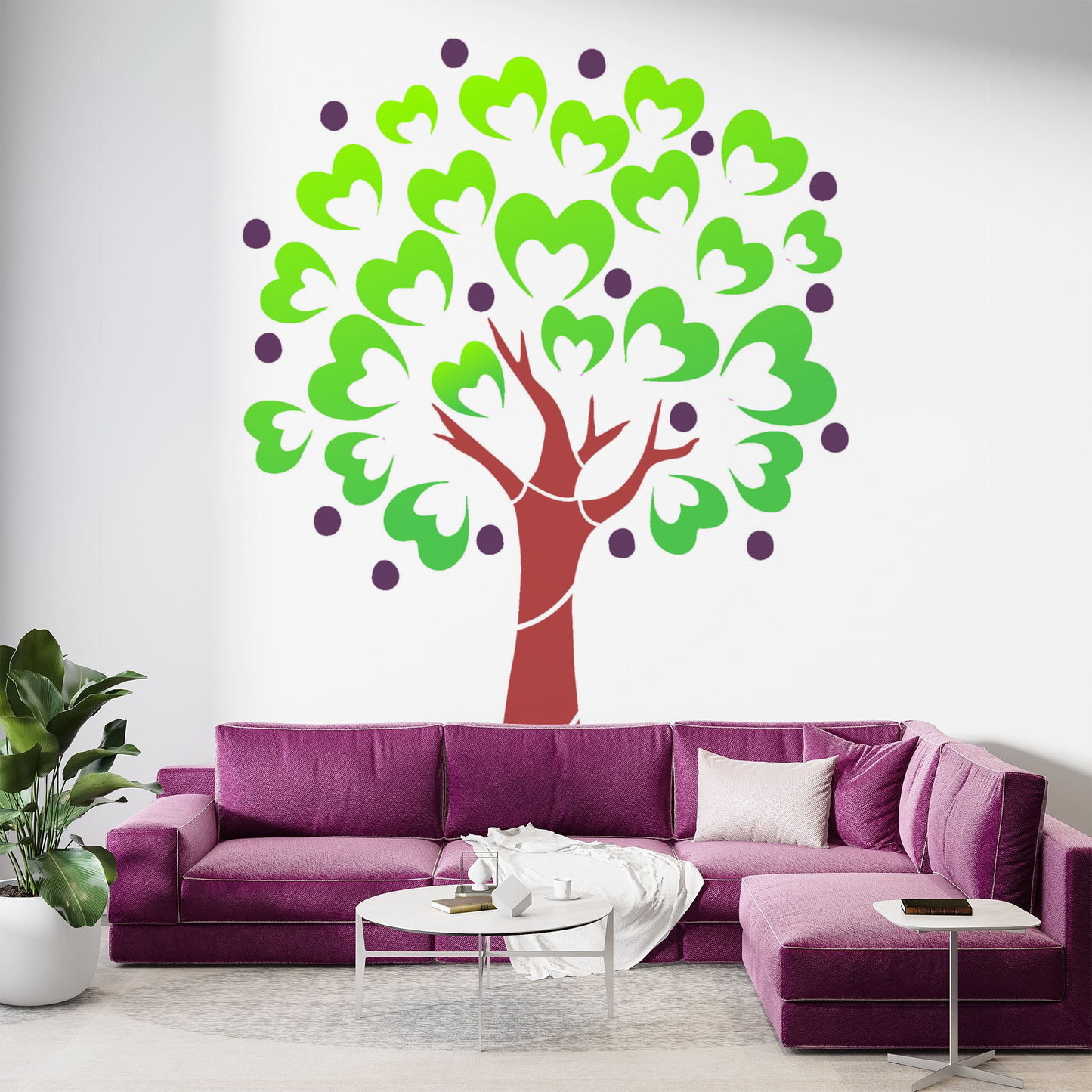 MaxxxMart - Trees With Butterfly Wall Stencil (Inches)