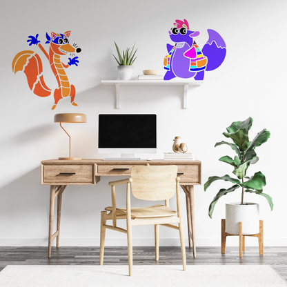 MaxxxMart - Dora And Boots Pack-2 Wall Stencil (Inches)