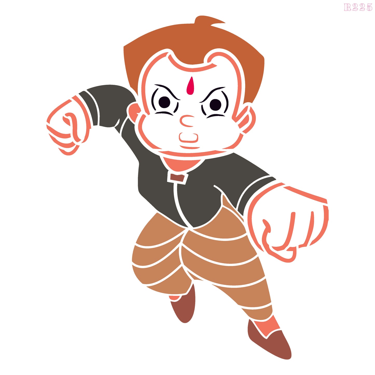 MaxxxMart - Chota Bheem Pack Wall Stencil (Inches)