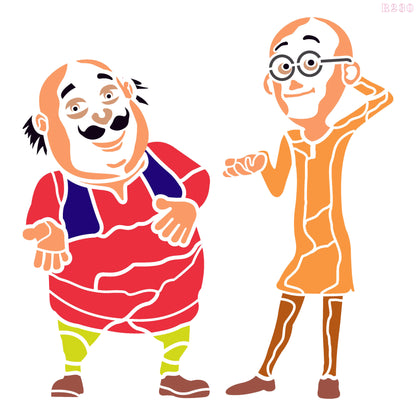 MaxxxMart - Motu Patlu Pack Wall Stencil (Inches)