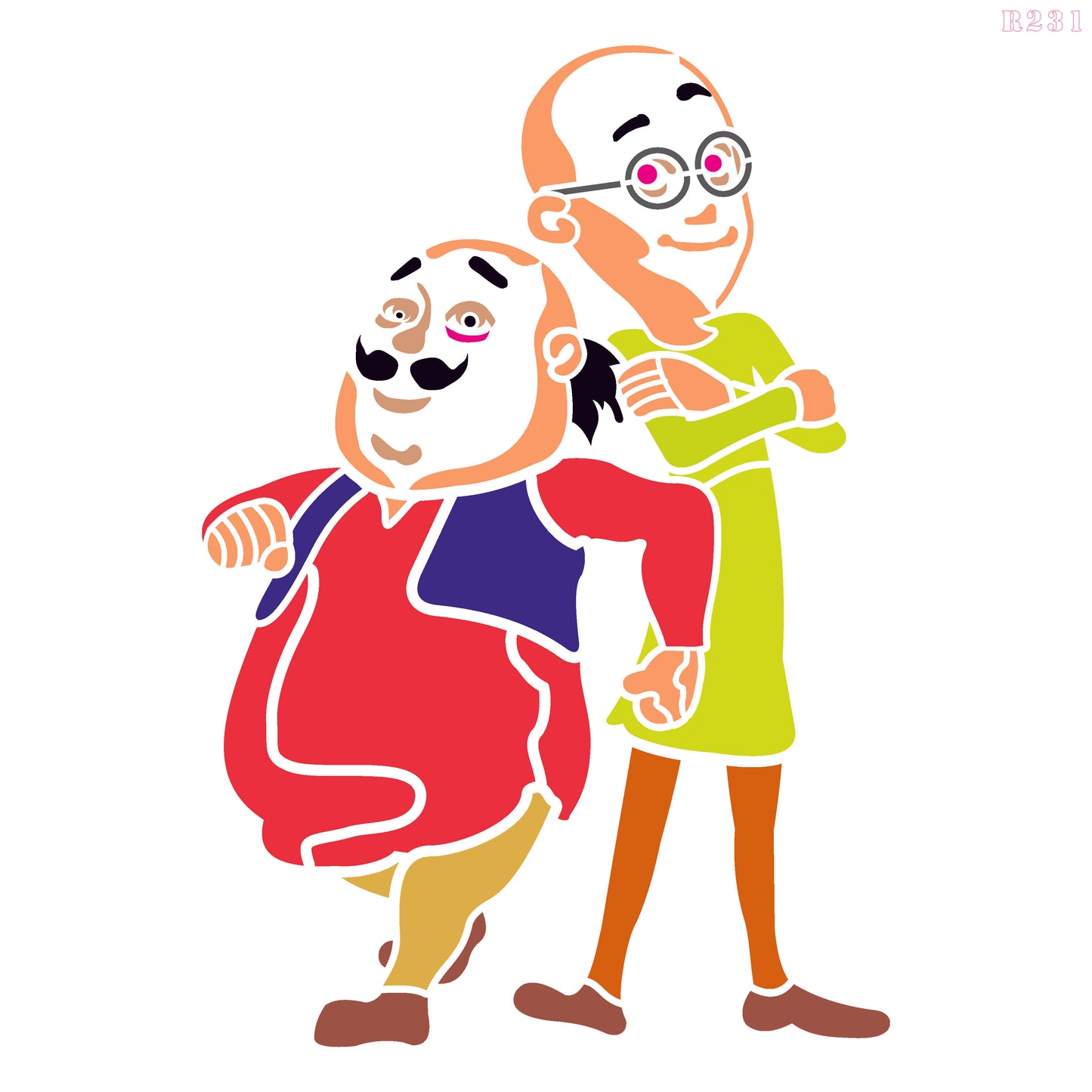 MaxxxMart - Motu Patlu Pack Wall Stencil (Inches)