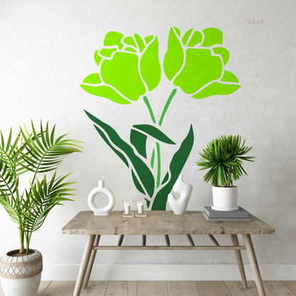 MaxxxMart - Flowers Wall Stencil -4 (Inches)