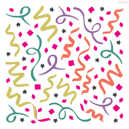 Maxxxmart - Confetti Party and Abstract Geometric Art Wall Stencil (Inches)