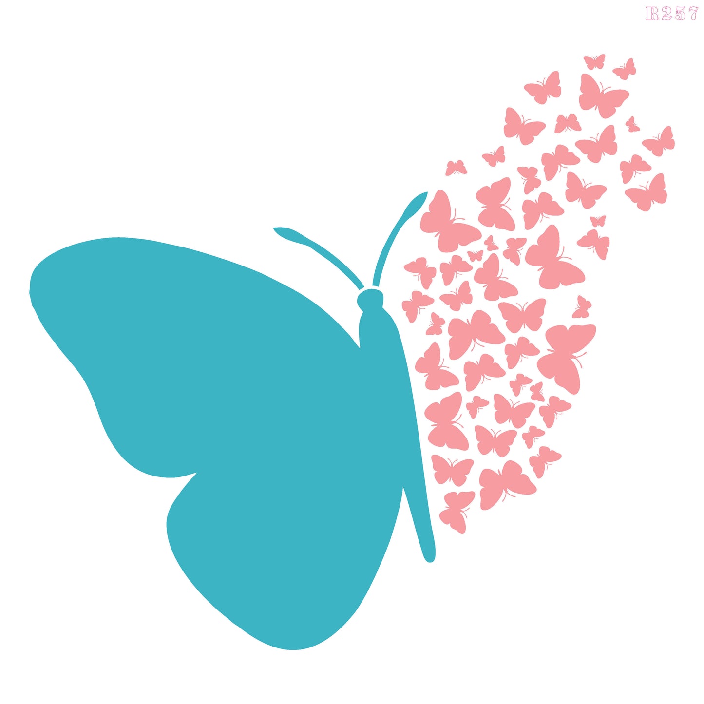 MaxxxMart - Butterfly And Birds Cage Wall Stencil (Inches)