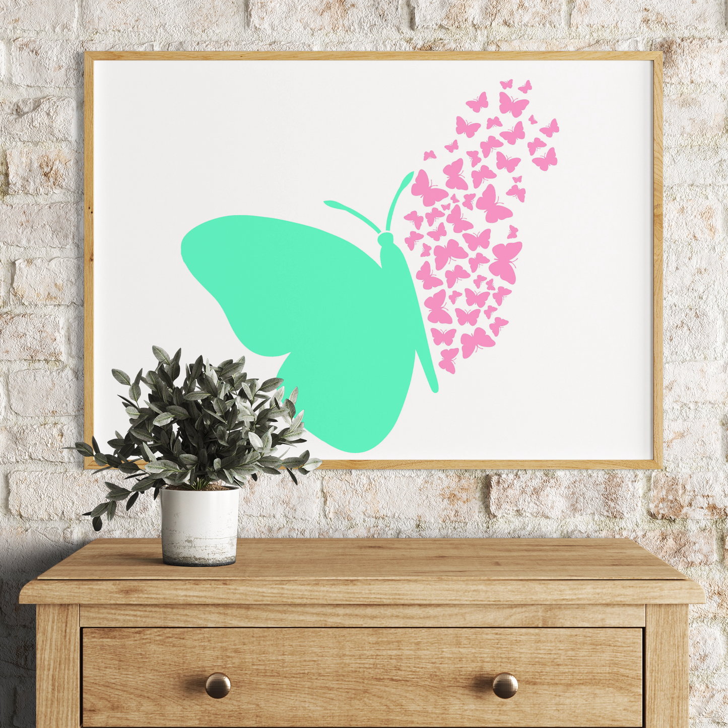 MaxxxMart - Butterfly And Birds Cage Wall Stencil (Inches)