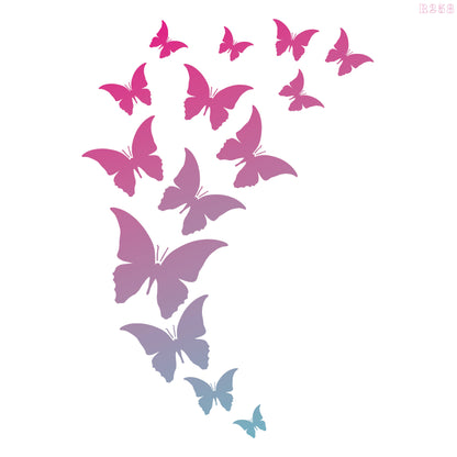 MaxxxMart - Butterfly And Birds Cage Wall Stencil (Inches)