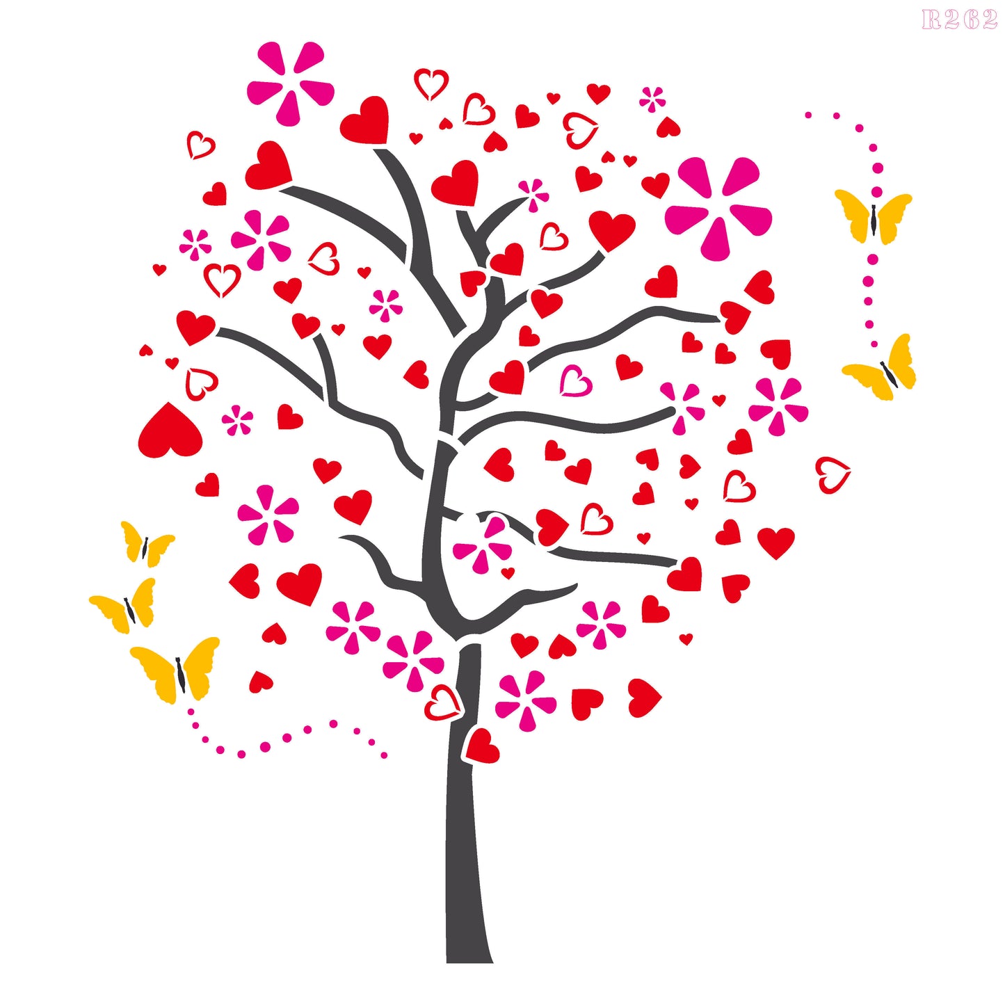 MaxxxMart - Trees With Butterfly Wall Stencil (Inches)