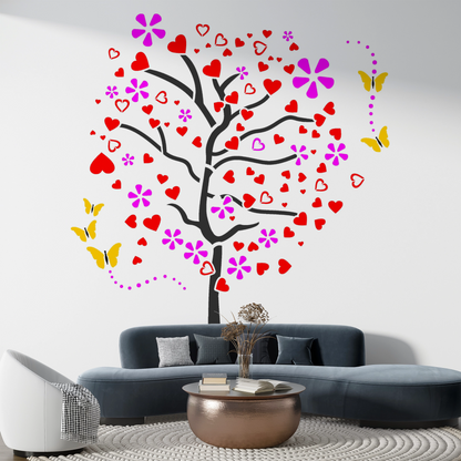 MaxxxMart - Trees With Butterfly Wall Stencil (Inches)