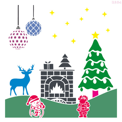 MaxxxMart - Christmas Theme Wall Stencil Collection (Inches)
