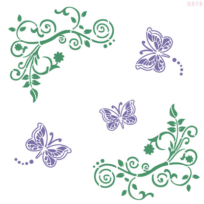 Maxxxmart -  Nature and Decorative  Wall Stencil Pack (Inches)