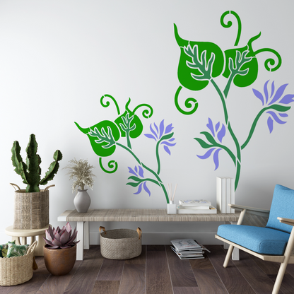 MaxxxMart - Flowers Wall Stencil -5 (Inches)