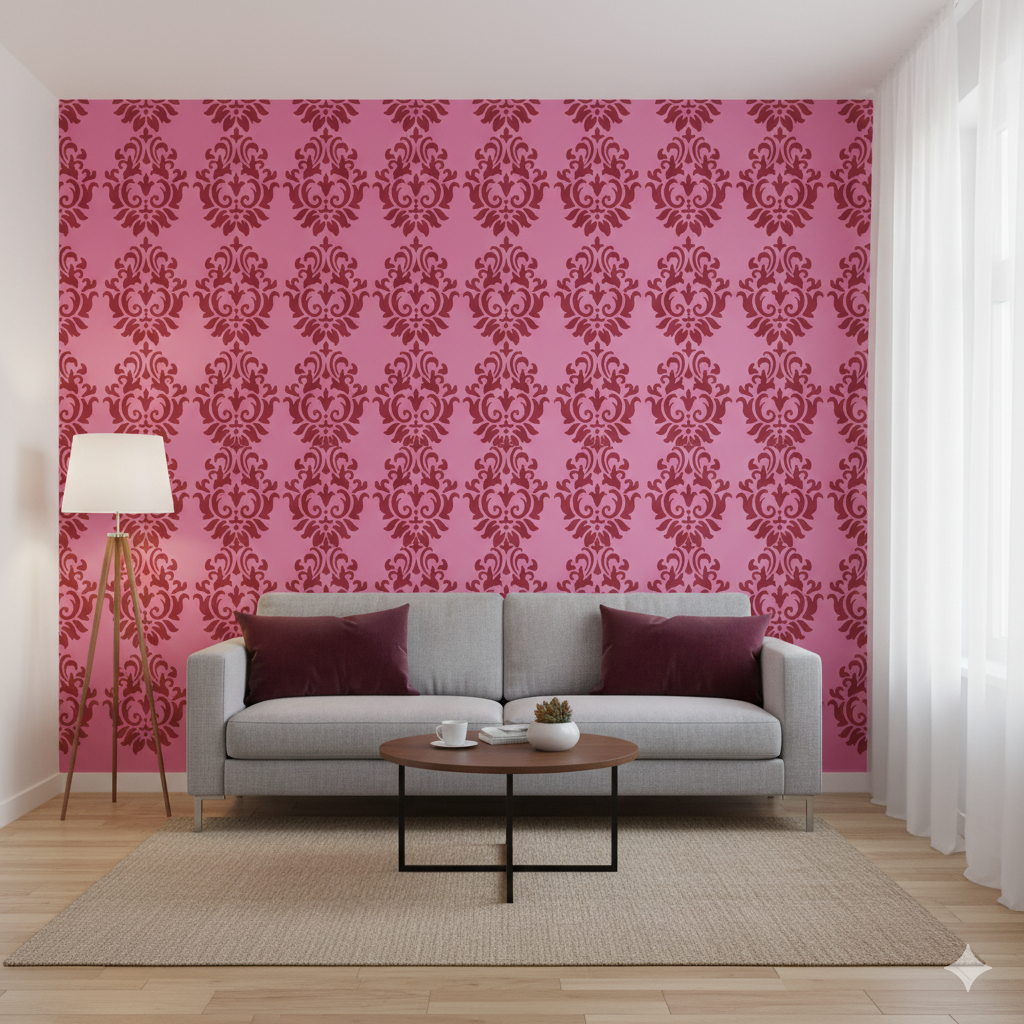 MaxxxMart - Damask Pattern Wall Stencil