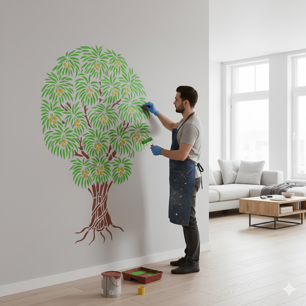 MaxxxMart - Trees And Branches Wall stencil (Inches)