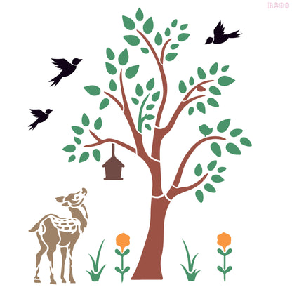 MaxxxMart - Trees And Branches Wall stencil (Inches)