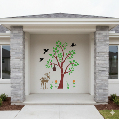 MaxxxMart - Trees And Branches Wall stencil (Inches)