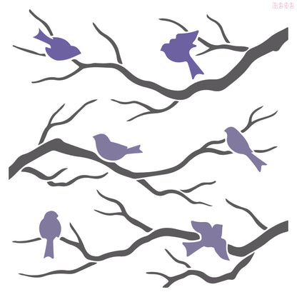 MaxxxMart - Trees And Branches Wall stencil (Inches)