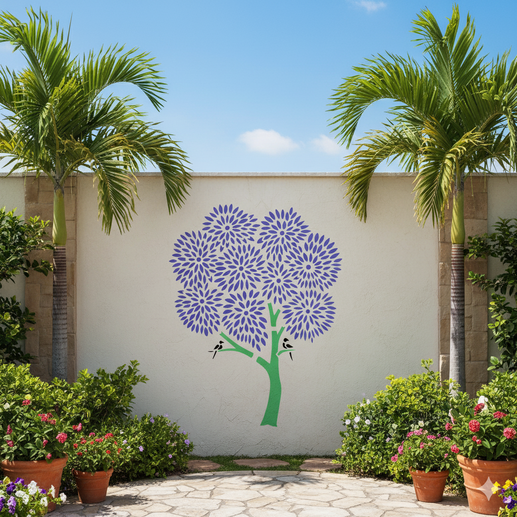 MaxxxMart - Trees And Branches Wall Stencil-1 (Inches)