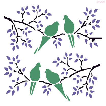 MaxxxMart - Trees And Branches Wall Stencil-1 (Inches)