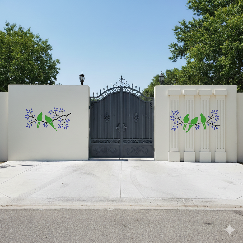 MaxxxMart - Trees And Branches Wall Stencil-1 (Inches)