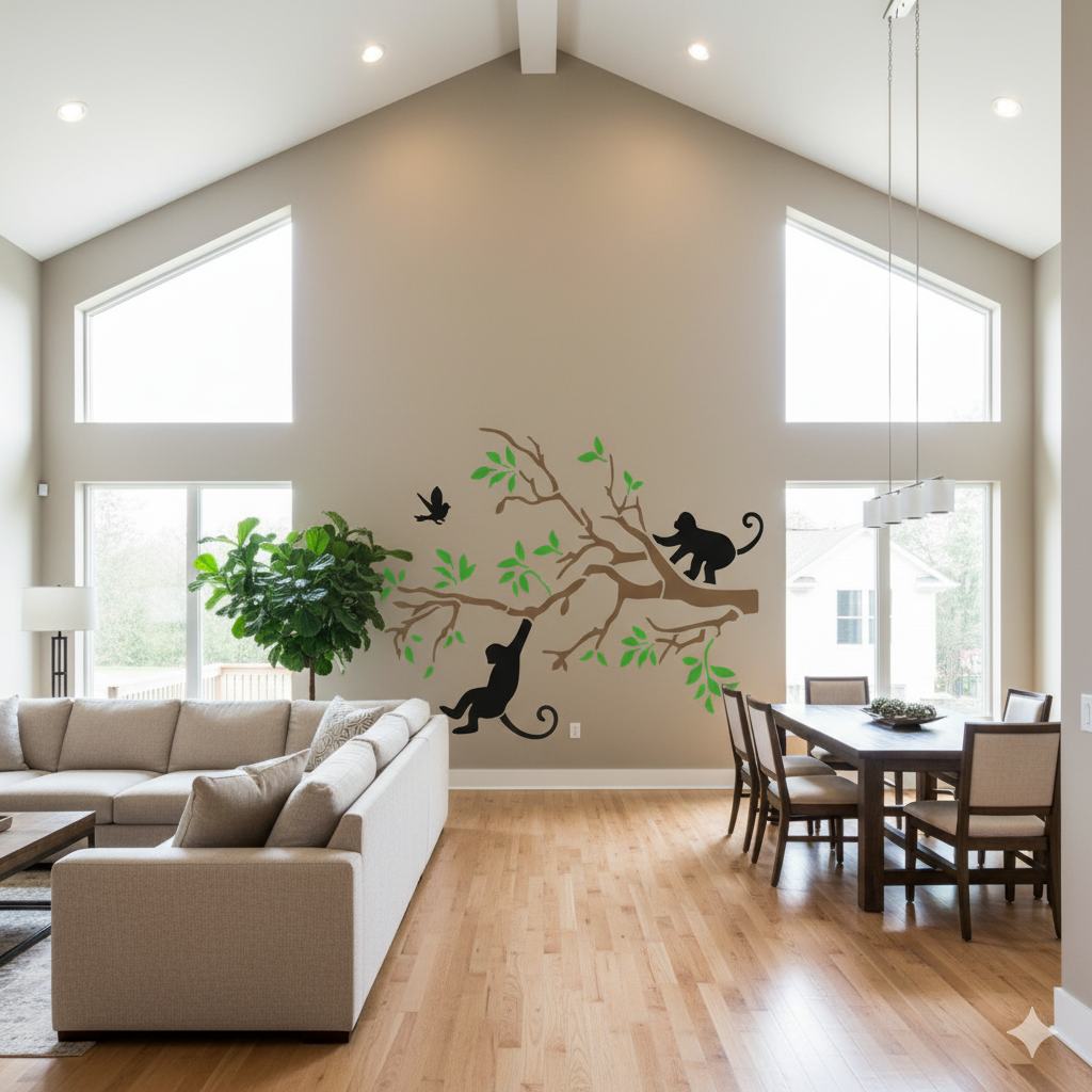 MaxxxMart - Trees And Branches Wall Stencil-1 (Inches)