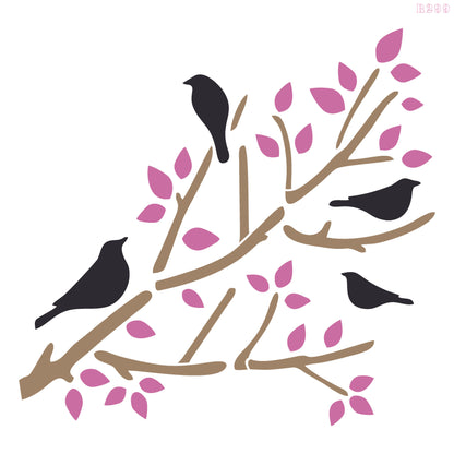 MaxxxMart -  Trees And Branches wall stencil - 2 (Inches)