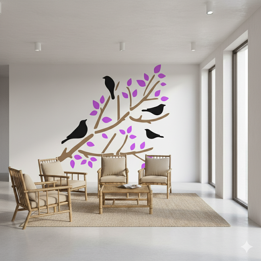 MaxxxMart -  Trees And Branches wall stencil - 2 (Inches)