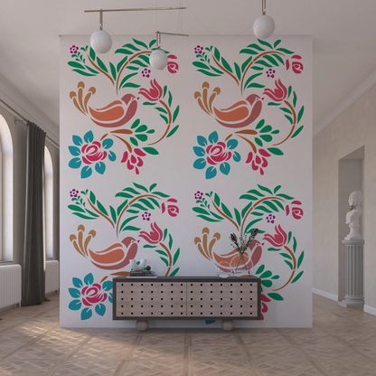 MaxxxMart - Birds And Peacock Theme Wall Stencil(Inches)