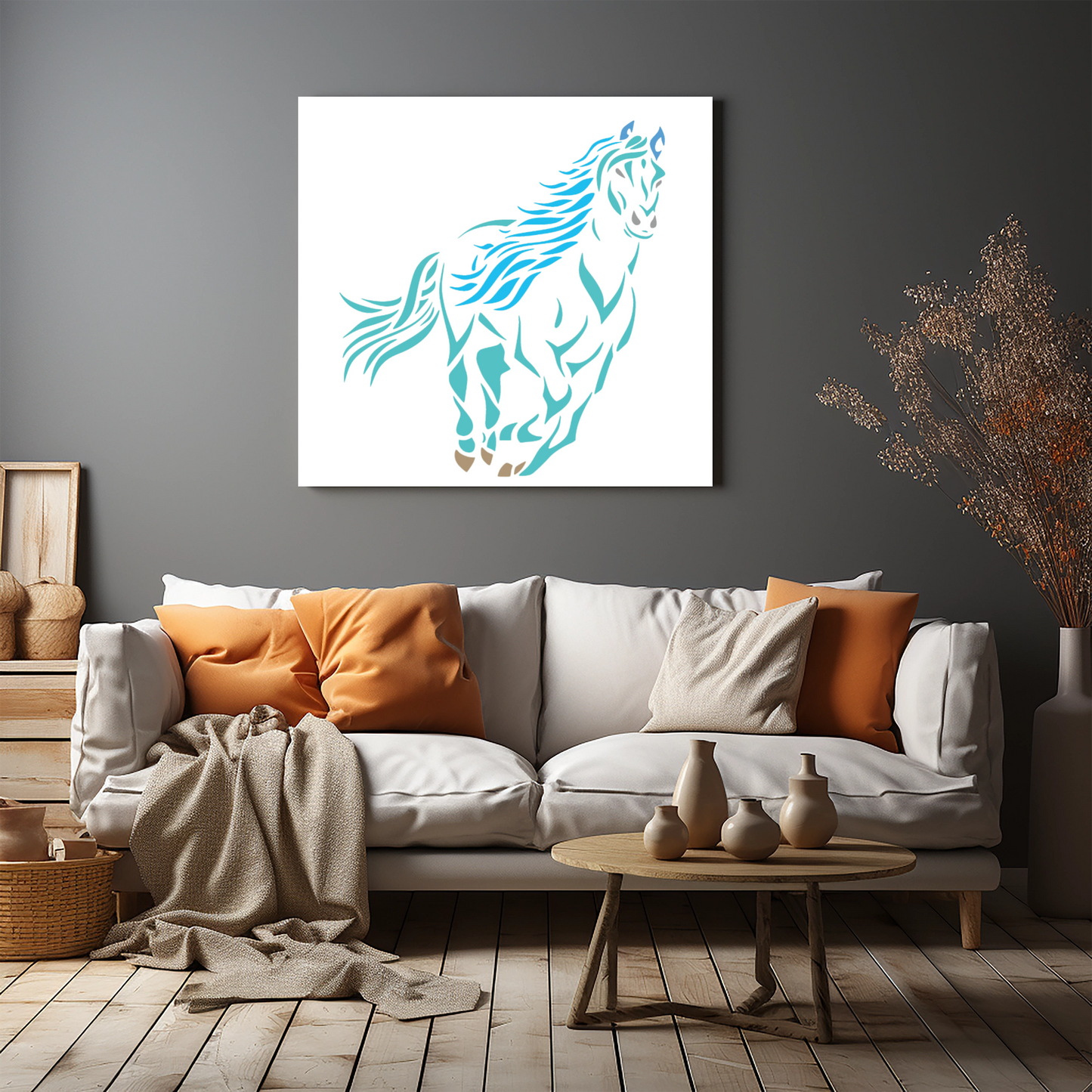 MaxxxMart - Horse And Elephant Wall Stencil(Inches)