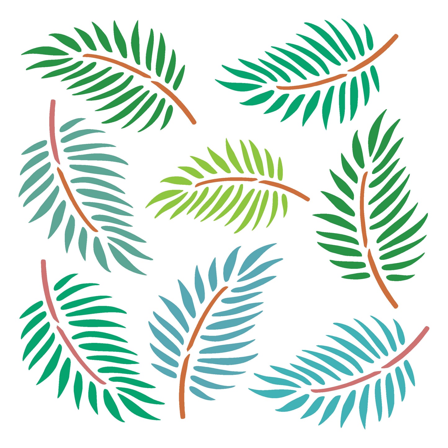 MaxxxMart - Leaf Wall Stencil-1(Inches)