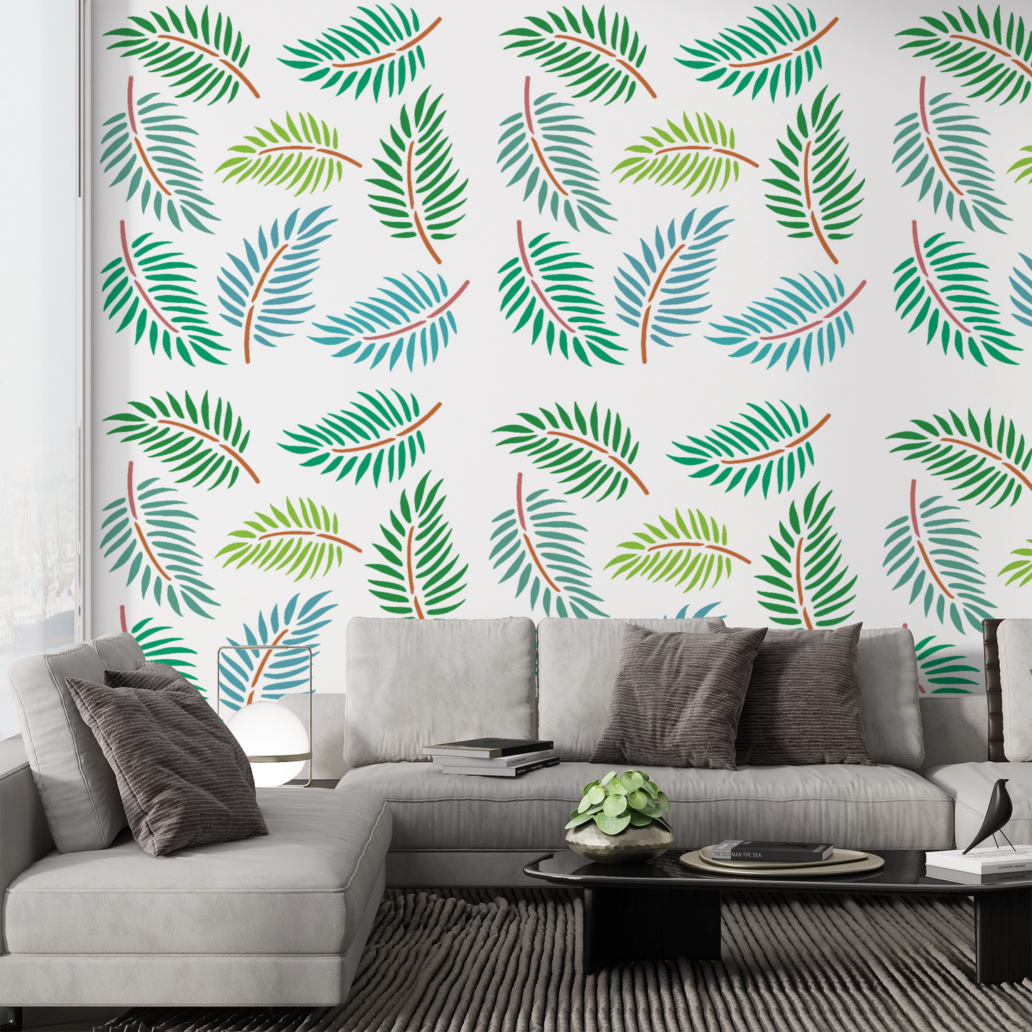 MaxxxMart - Leaf Wall Stencil-1(Inches)