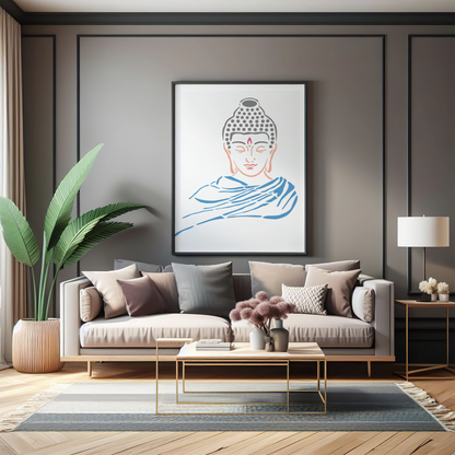 MaxxxMart - Ganesha, Lord Krishna & Buddha Wall Stencil(Inches)