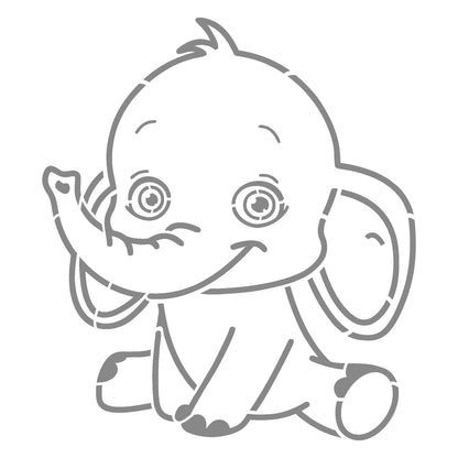 MaxxxMart - Horse And Elephant Wall Stencil(Inches)