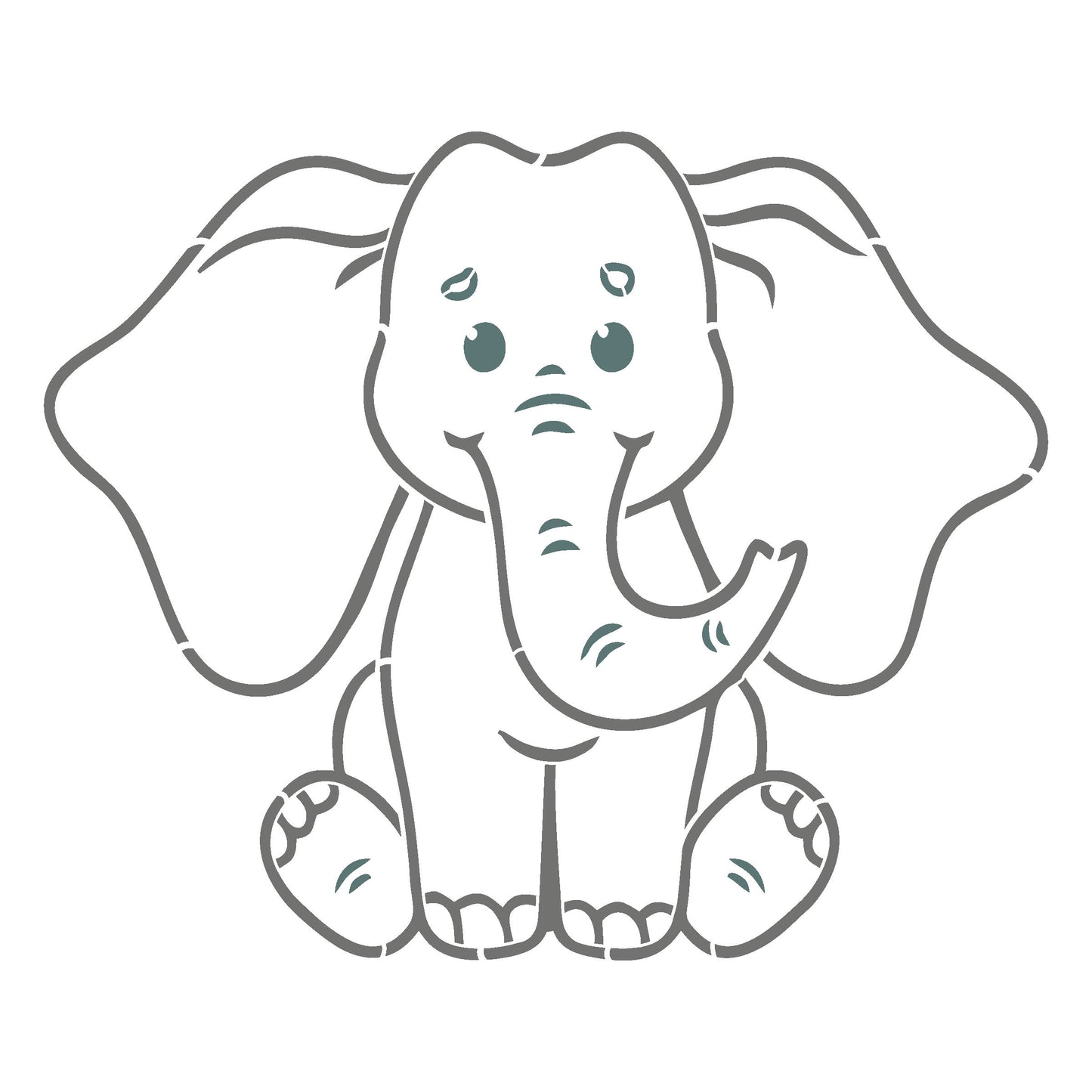 MaxxxMart - Horse And Elephant Wall Stencil(Inches)