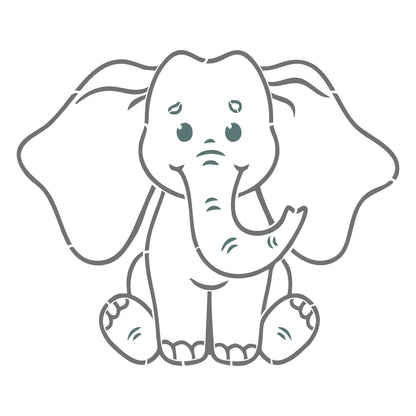 MaxxxMart - Horse And Elephant Wall Stencil(Inches)