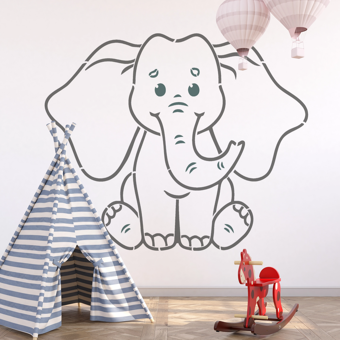 MaxxxMart - Horse And Elephant Wall Stencil(Inches)