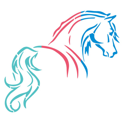 MaxxxMart - Horse And Elephant Wall Stencil(Inches)