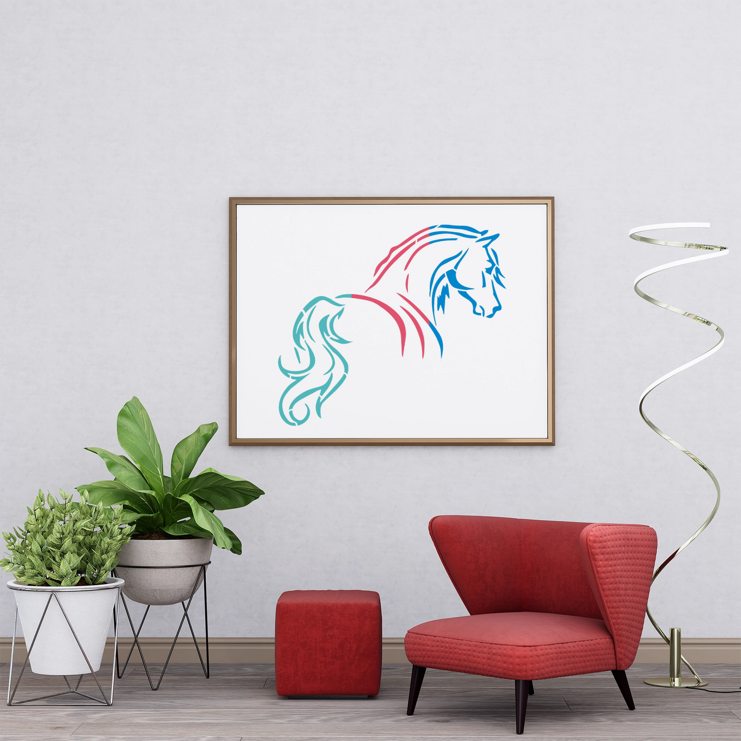 MaxxxMart - Horse And Elephant Wall Stencil(Inches)