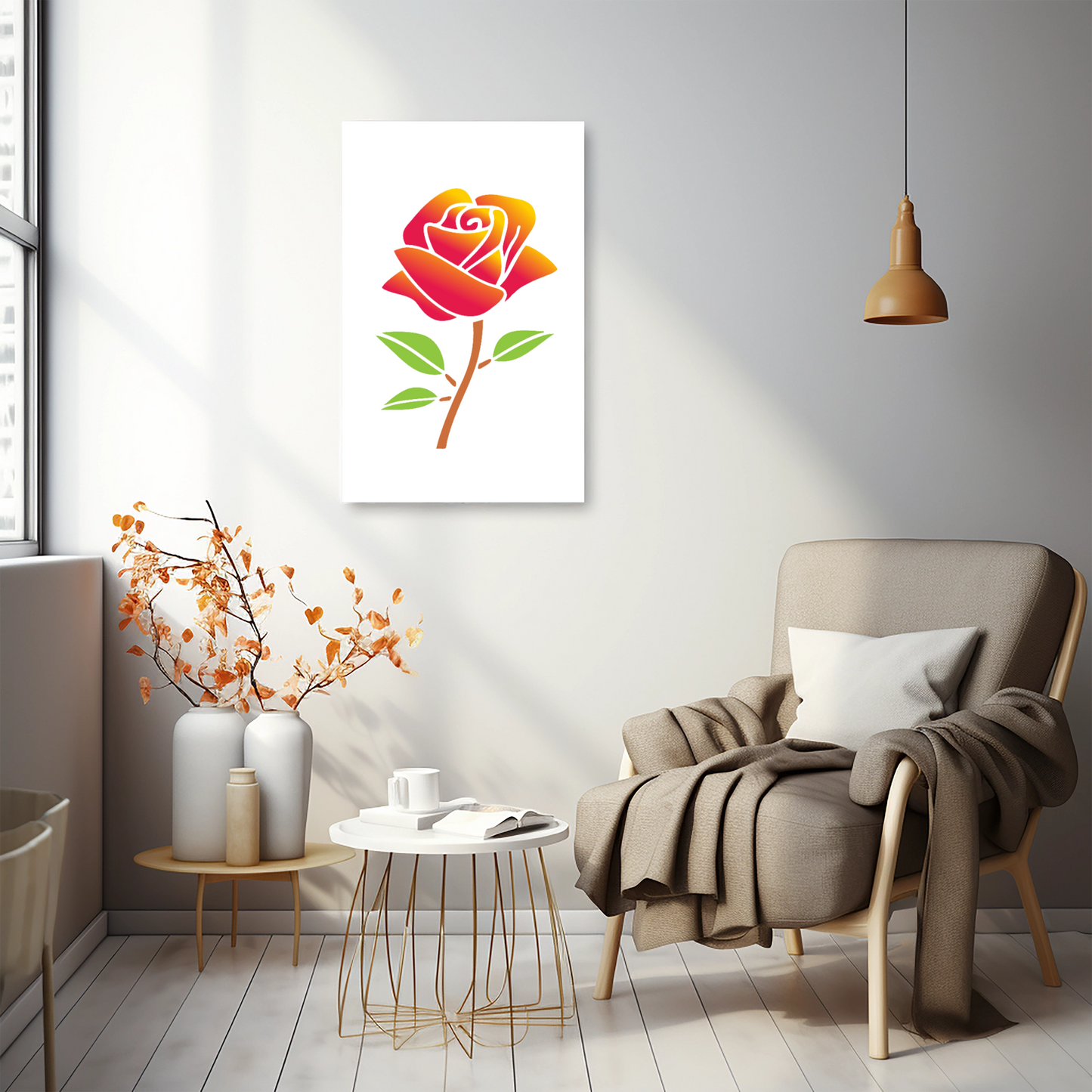 MaxxxMart - Flower Theme Wall Stencil Pack(Inches)