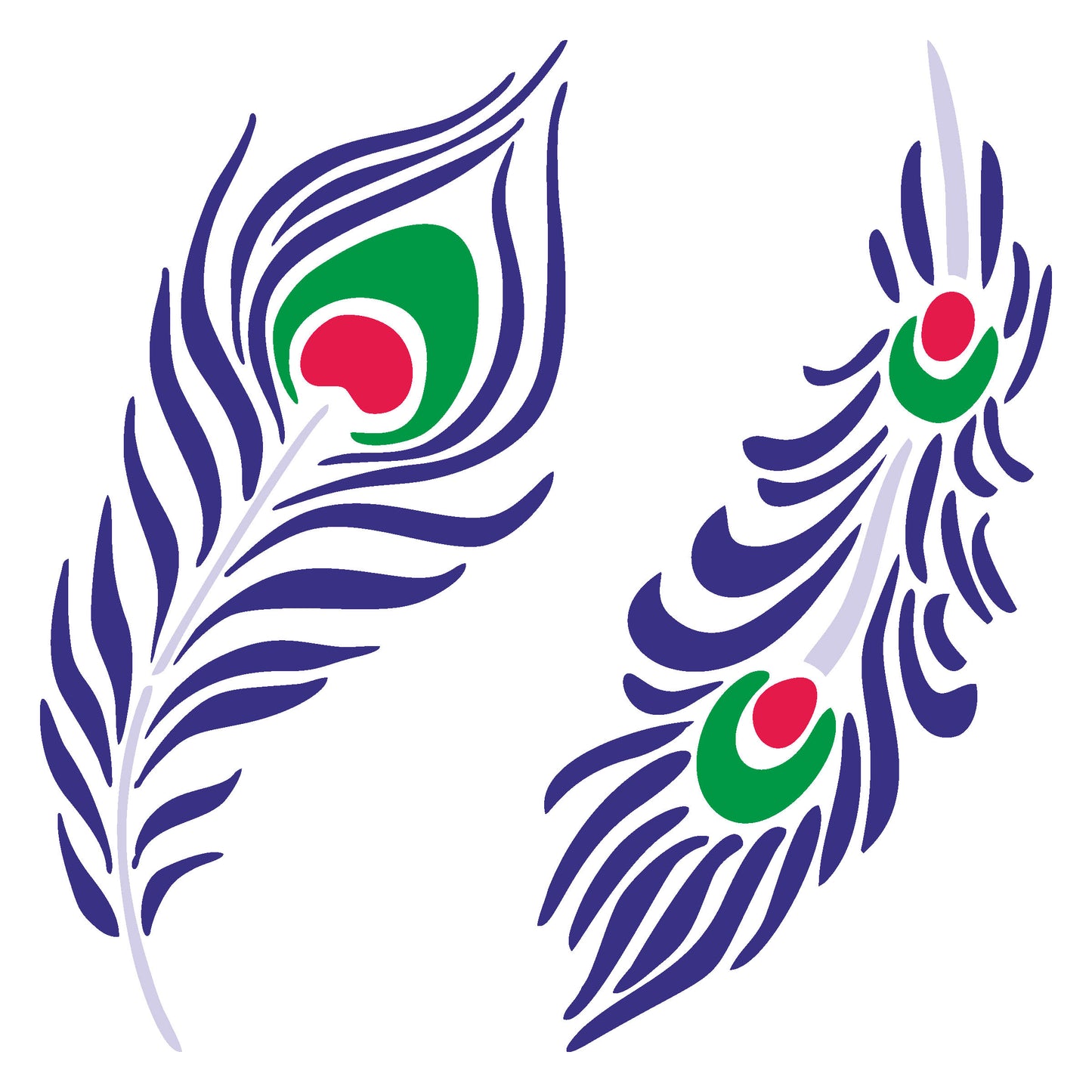 MaxxxMart - Peacock Feather Wall Stencil(Inches)