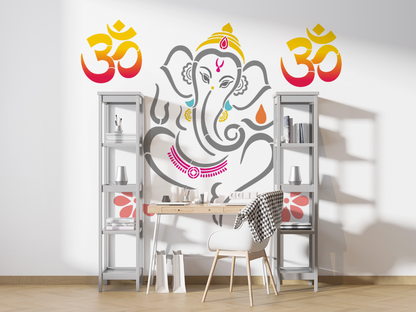 MaxxxMart - Om Mandala theme Wall Stencil(Inches)
