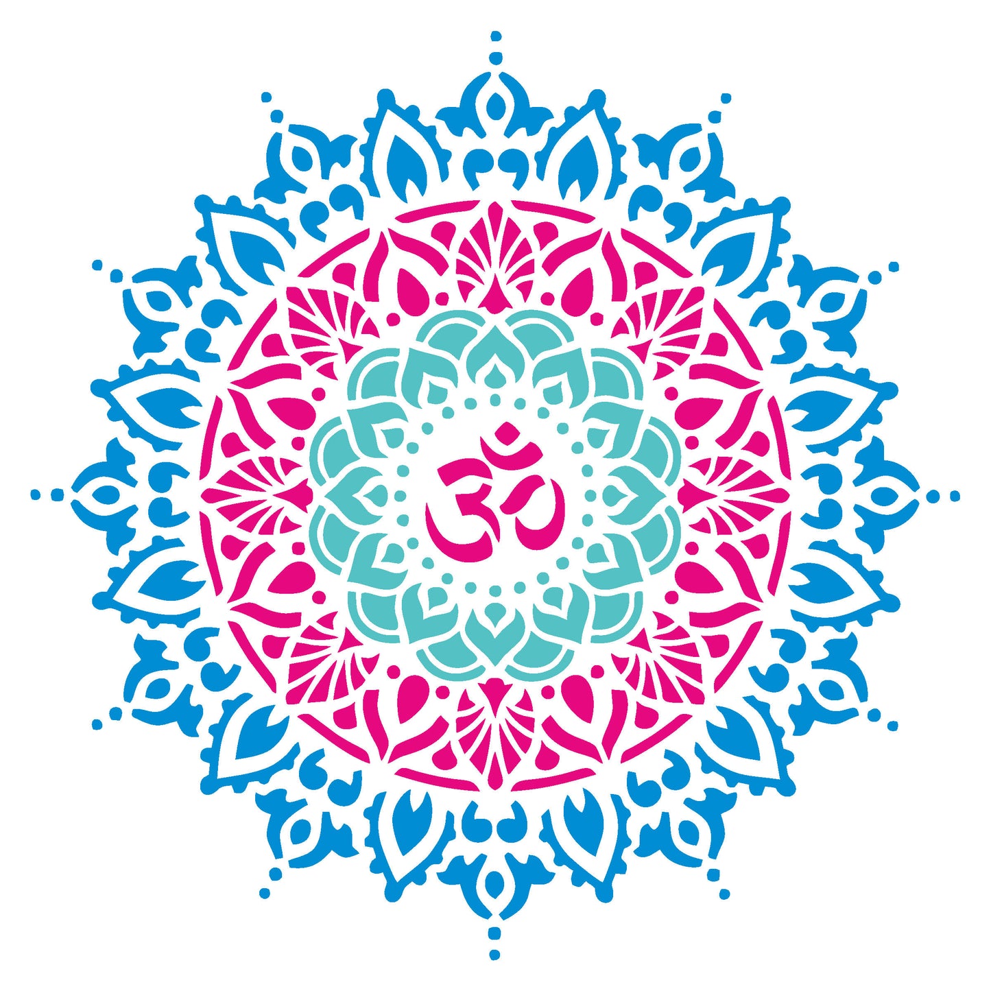MaxxxMart - Om Mandala theme Wall Stencil(Inches)